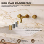 Wall Mounted Bathroom Faucet 3 Hole,2-Handle Bathroom Sink Faucet with Drain Assembly, Brushed Gold LP020103-YS - Brushed Gold