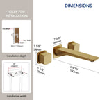 2-Handle Wall Mounted Roman Tub Faucet with Rough-In Valve LP077810-YG - Brushed Gold
