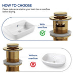 Single Hole Bathroom Faucet,Knob Single Handle Bathroom Sink Faucet with Drain Assembly LP0086-YS - Brushed Gold