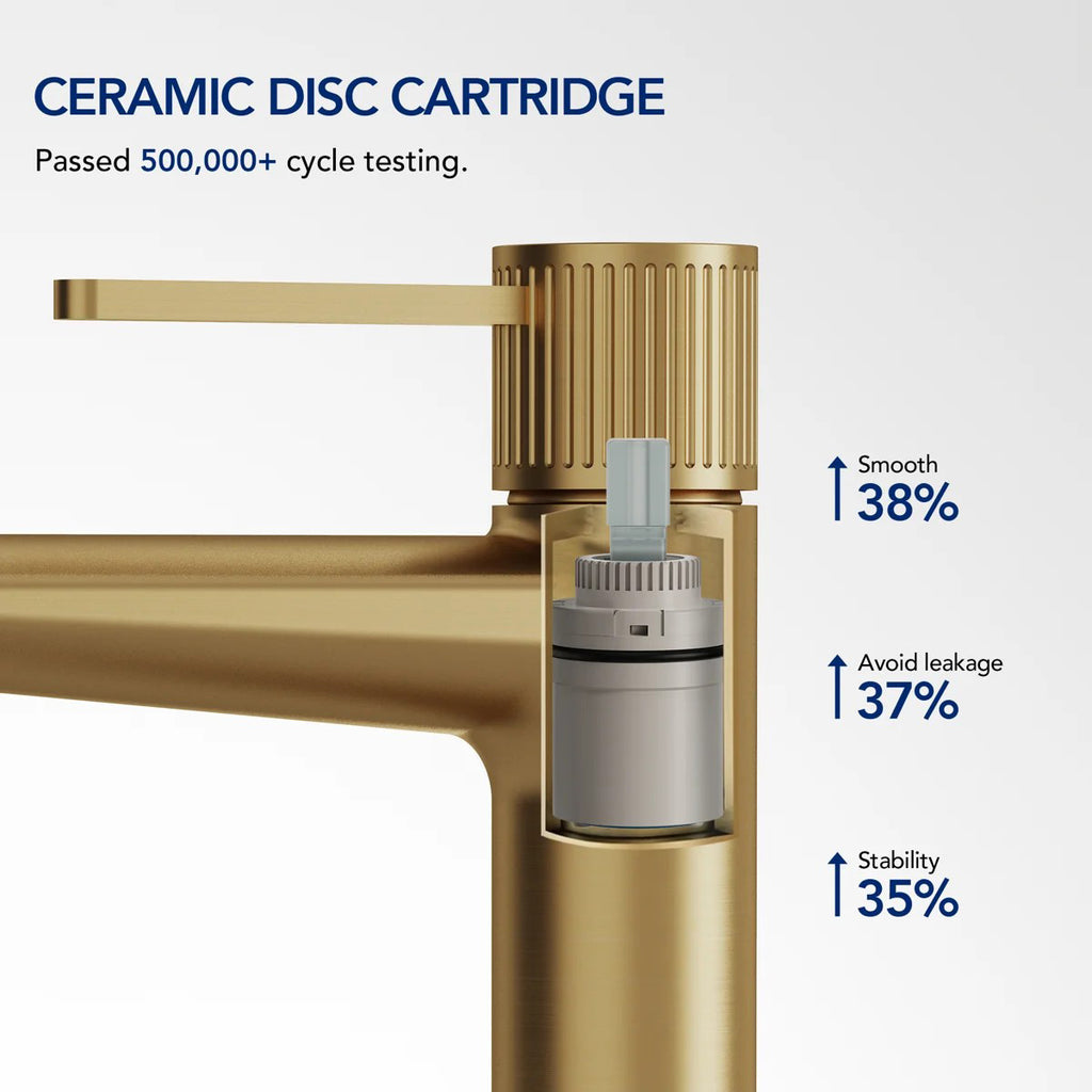 Single-Hole Single-Handle Bathroom Sink Faucet with Drain Assembly LP6603123-YS - Brushed Gold