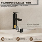 Single Hole Bathroom Faucet, Single Handle Bathroom Sink Faucet with Drain Assembly LP090081-YS - Matte Black