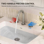 Widespread Bathroom Faucet 3 Hole, 2-Handle Bathroom Sink Faucet with Drain Assembly LP02009-YS - Brushed Nickel