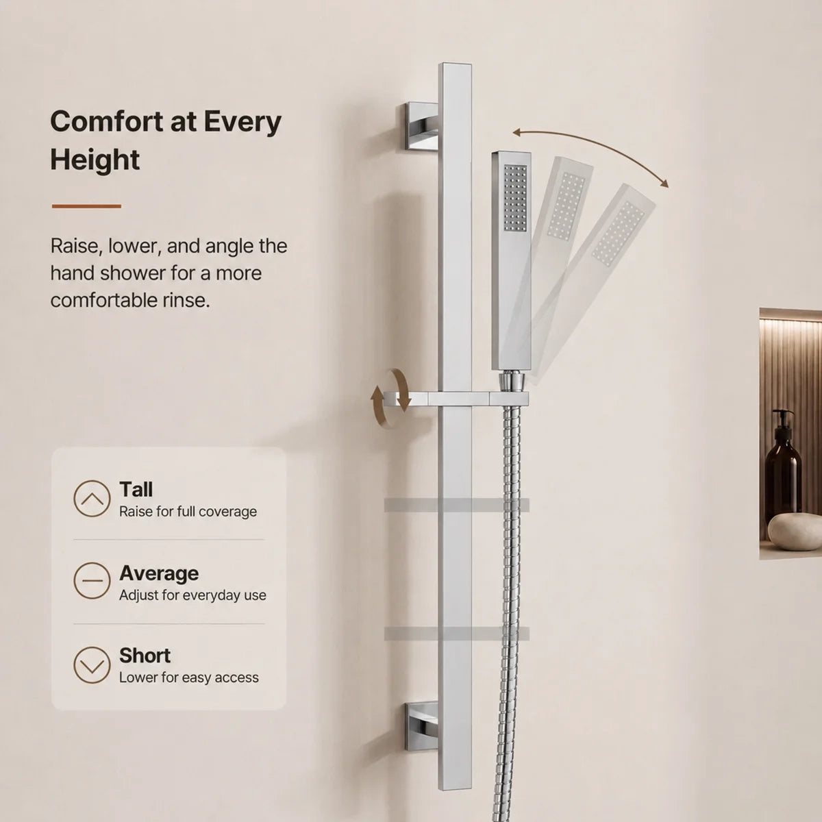 Ceiling Mount 16" High-Pressure Rainfall Shower Faucet, Dual Rainfall Shower Head System with Thermostatic Valve SFS-1031-CH16 - Chrome