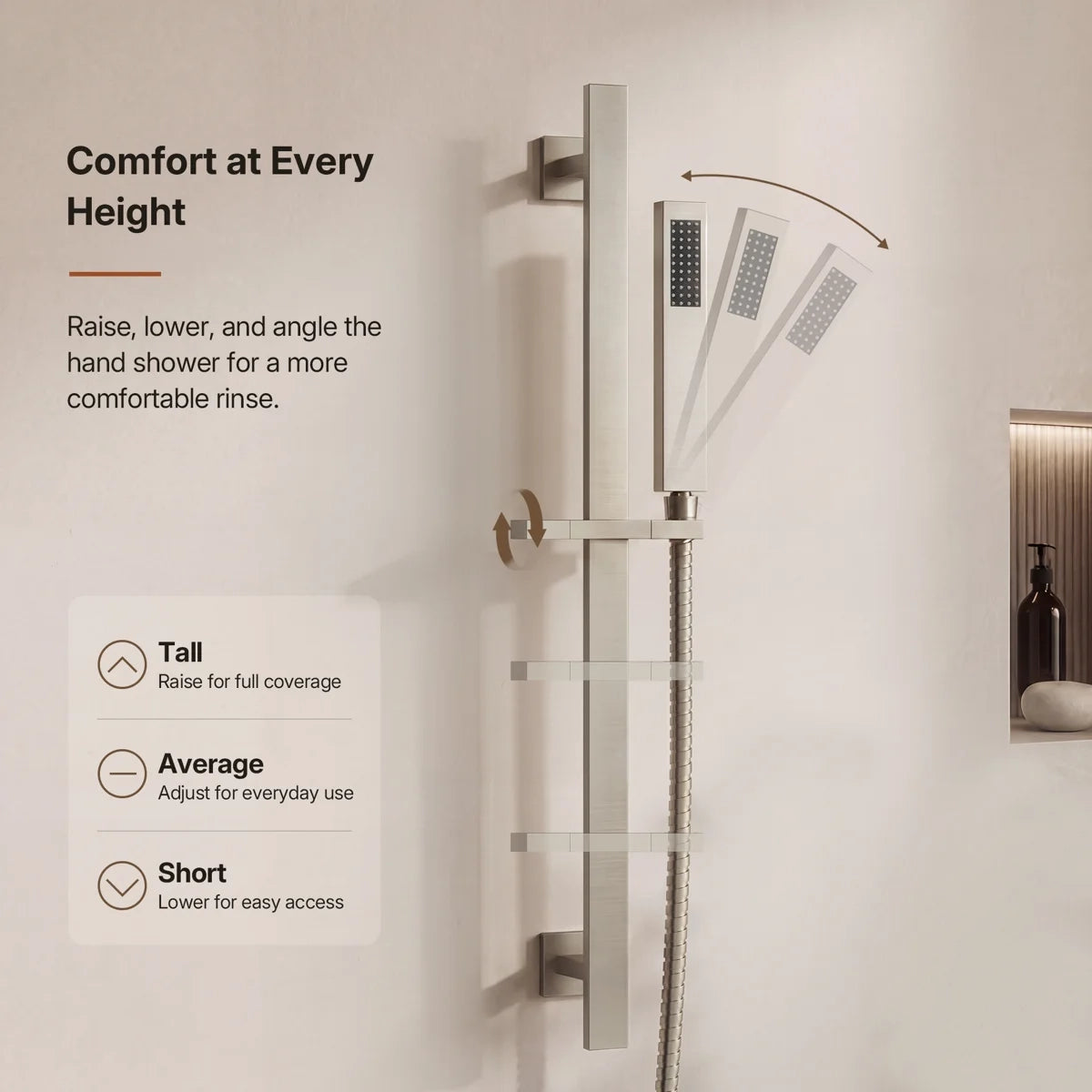Ceiling Mount 16" High-Pressure Rainfall Shower Faucet, Dual Rainfall Shower Head System with Thermostatic Valve LP06658LY - Brushed Nickel
