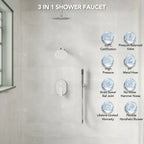 Ceiling Mount High-Pressure Rainfall Shower Faucet, Dual Showerheads System with Rough-in Valve, Handheld Shower LP03101-LY - Chrome