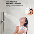 Ceiling Mount High-Pressure Rainfall Shower Faucet, Dual Showerheads System with Rough-in Valve, Handheld Shower LP03101-LY - Chrome