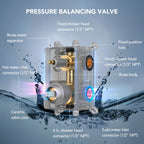 Ceiling Mount High-Pressure Rainfall Shower Faucet, Dual Showerheads System with Rough-in Valve, Handheld Shower LP06610-LY- Brushed Nickel