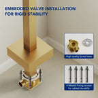 Freestanding Floor Mount Tub Filler Bathtub Faucet with Hand Shower LP1092-YG - Brushed Gold