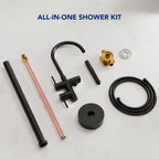 Freestanding Floor Mount Tub Filler Faucet with Handheld Shower LP301-YG - Matte Black