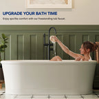 Freestanding Floor Mount Tub Filler Faucet with Handheld Shower LP301-YG - Matte Black