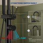 Freestanding Floor Mount Tub Filler Faucet with Handheld Shower LP301-YG - Matte Black