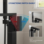 Freestanding Tub Filler Floor Mount Bathtub Faucet with Hand Shower SFS-1094-BK - Matte Black