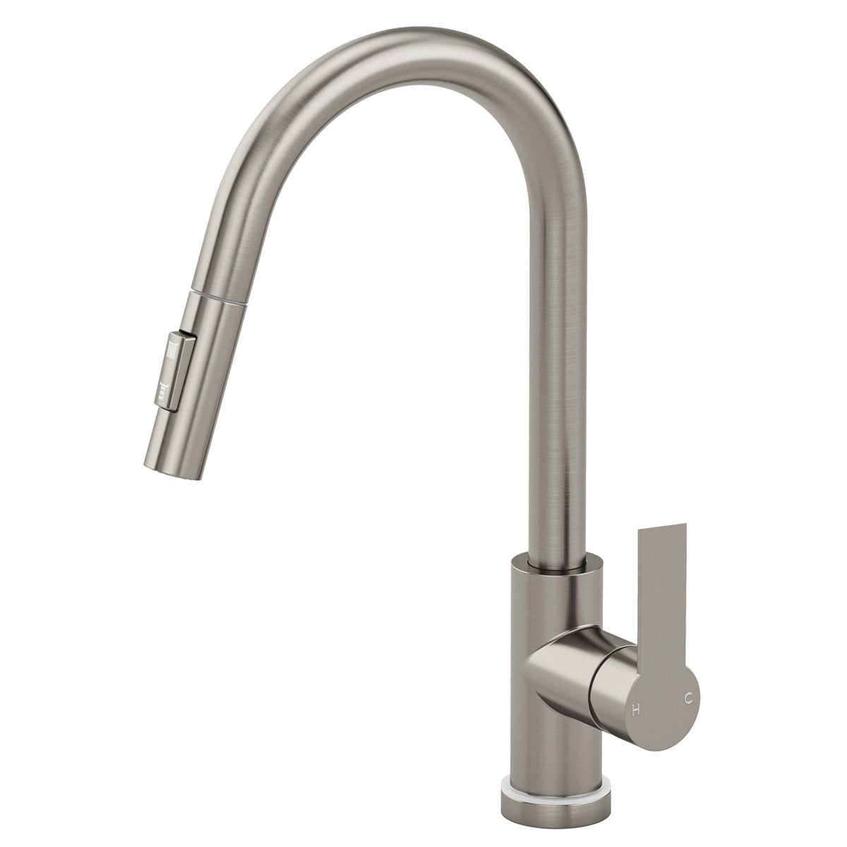 Pull Down Sprayer Kitchen Sink Faucet, Single Handle Kitchen Faucet with LED Light Base SFS-1092-NK - Brushed Nickel