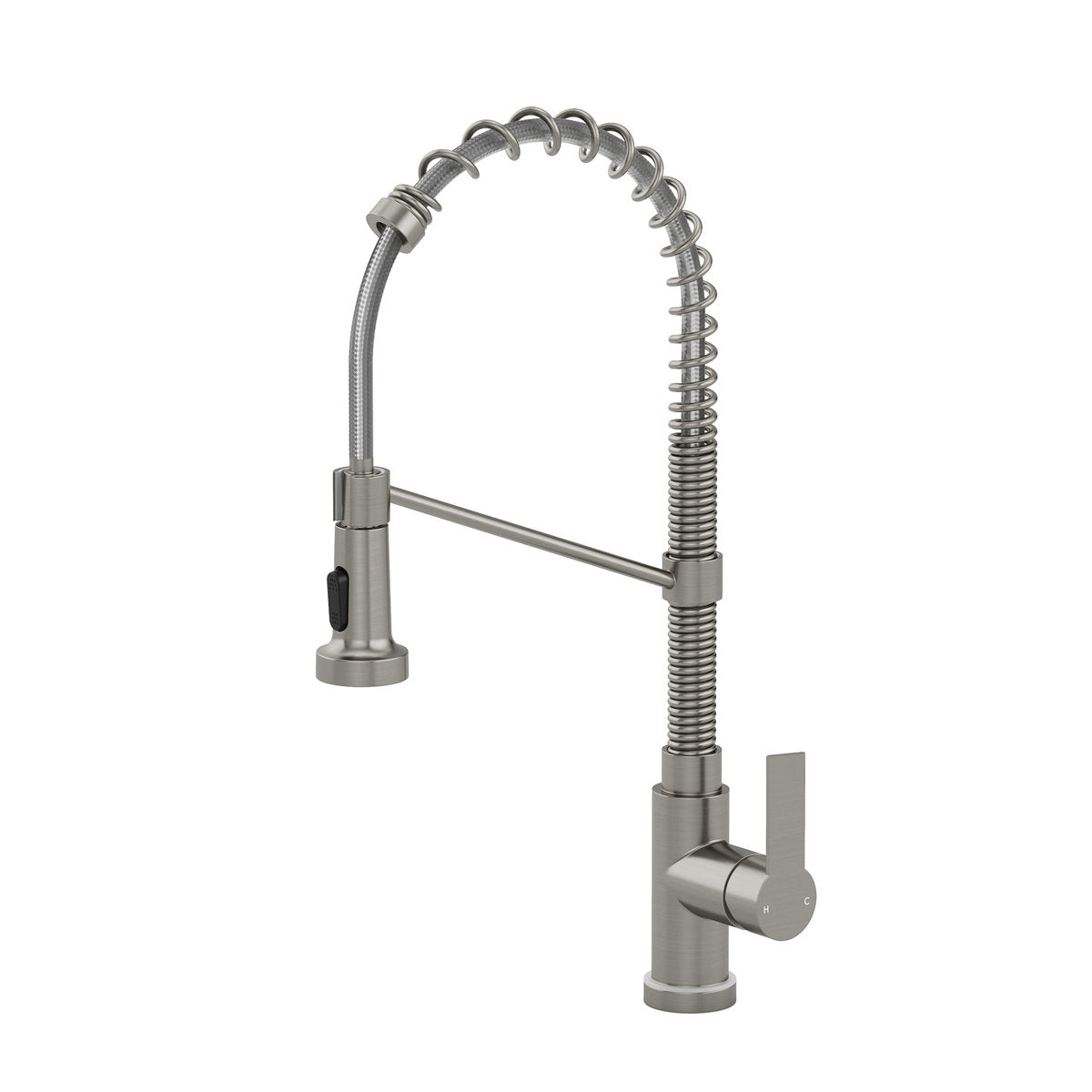 Contemporary Commercial-Style 2-Function Single-Handle Pull-Down Kitchen Faucet with LED Base SFS-1091-NK - Brushed Nickel
