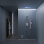 12" LED Ceiling-Mount Pressure-Balanced Rainfall Shower System with 6" Wall Shower Head and Slide Bar Handheld Shower SFS-1012-NK12 - Brushed Nickel