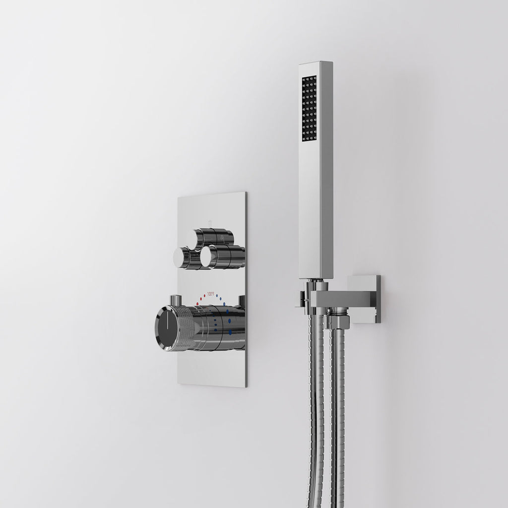 Ceiling Mount 12" High-Pressure Rainfall Shower Faucet, Dual Rainfall Shower Head System with Thermostatic Valve SFS1007-CH12 - Chrome
