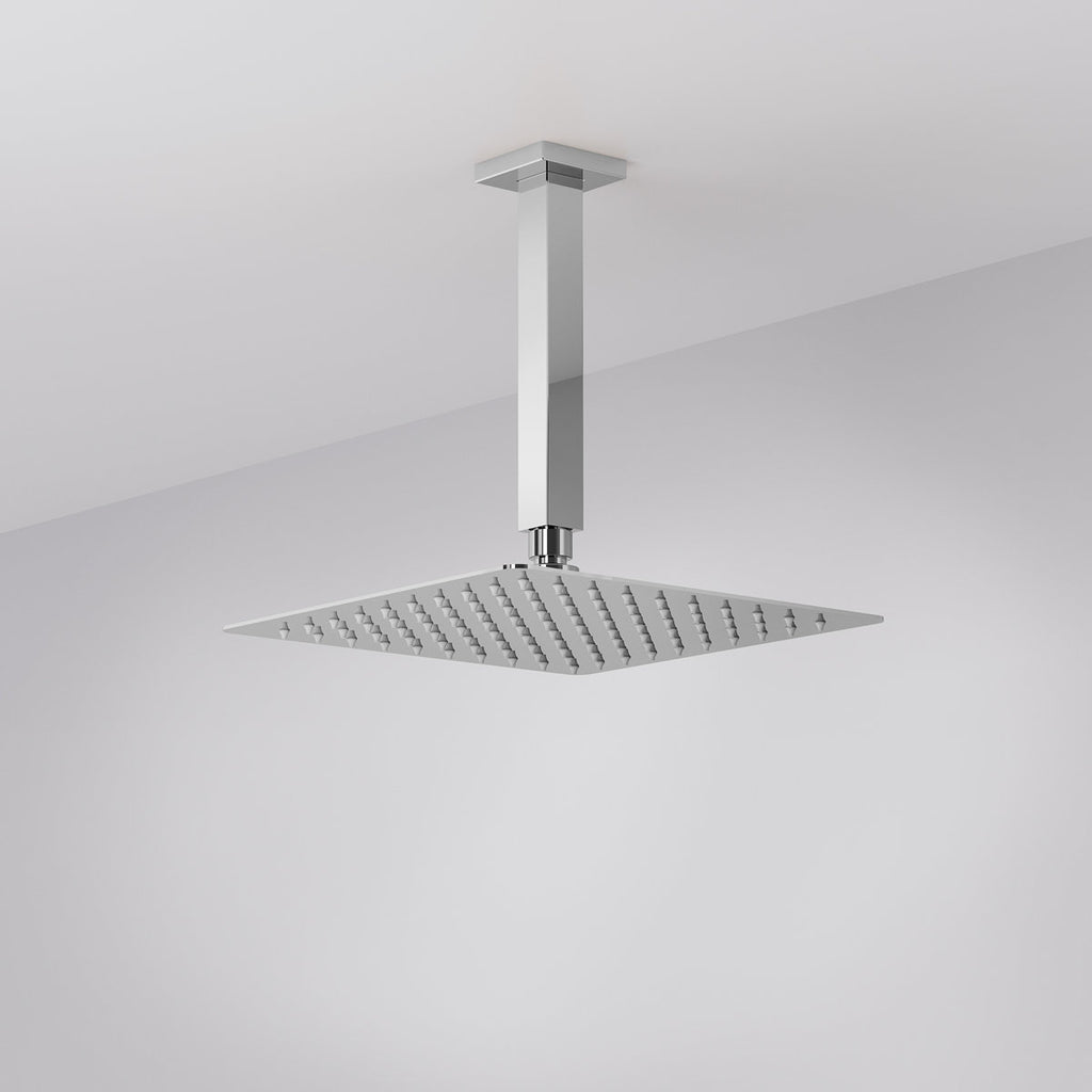 Ceiling Mount 12" High-Pressure Rainfall Shower Faucet, Dual Rainfall Shower Head System with Thermostatic Valve SFS1007-CH12 - Chrome