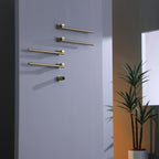 Bathroom 180 Degree Rotating Smart Constant Temperature Electric Towel Rack LS036 - Gold