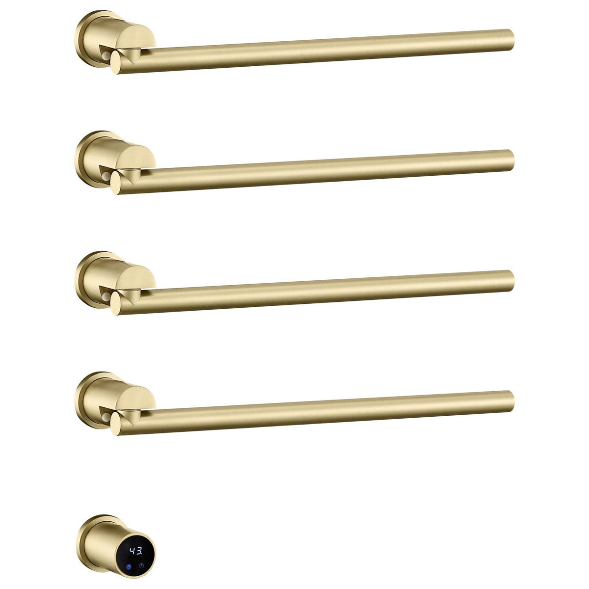 Bathroom 180 Degree Rotating Smart Constant Temperature Electric Towel Rack LS036 - Gold