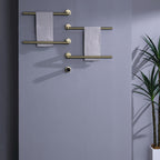 Bathroom 180 Degree Rotating Smart Constant Temperature Electric Towel Rack LS036 - Gold