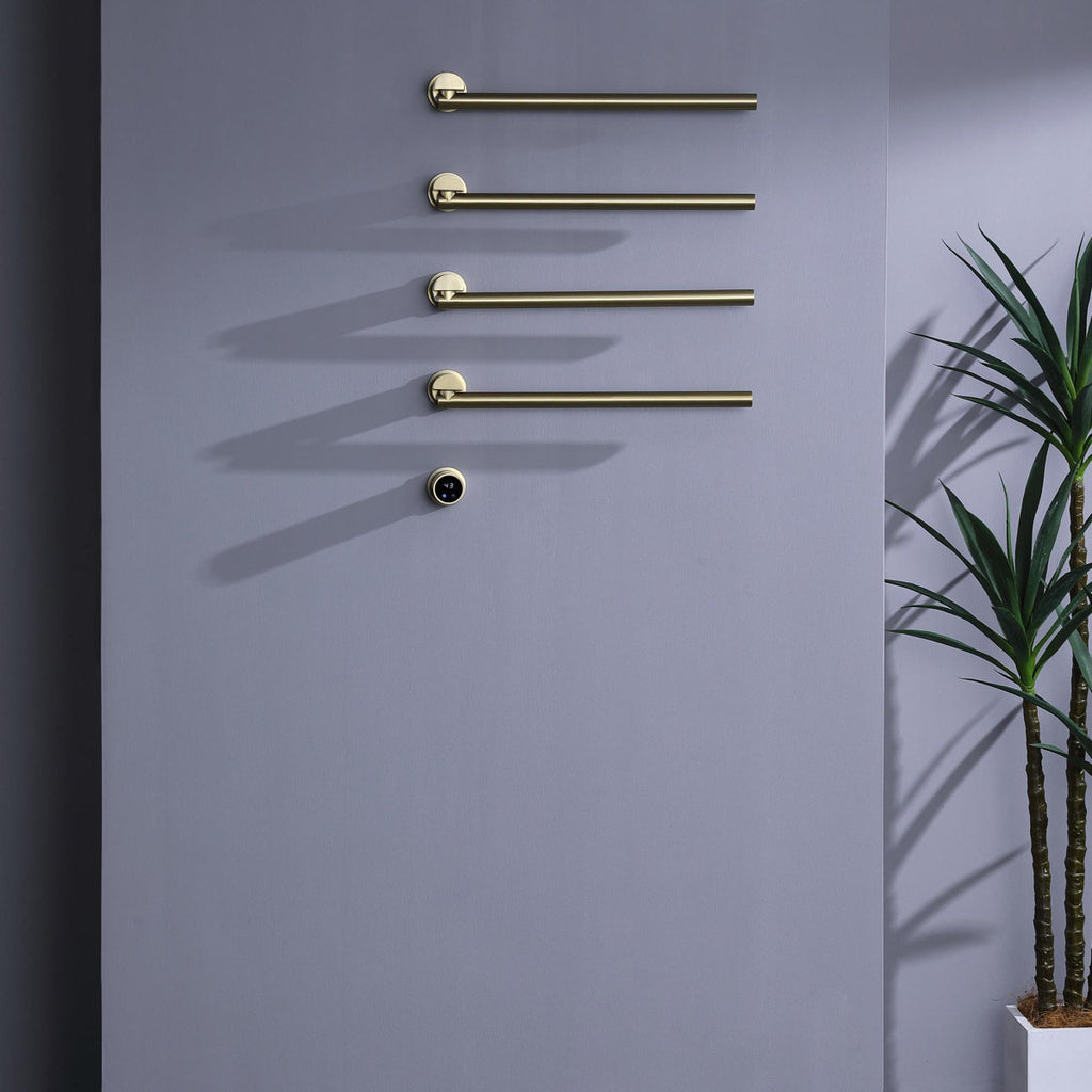 Bathroom 180 Degree Rotating Smart Constant Temperature Electric Towel Rack LS036 - Gold