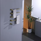 Bathroom 180 Degree Rotating Smart Constant Temperature Electric Towel Rack LS036 - Gold