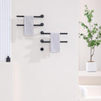 Bathroom 180 Degree Rotating Smart Constant Temperature Electric Towel Rack LS035 - Black