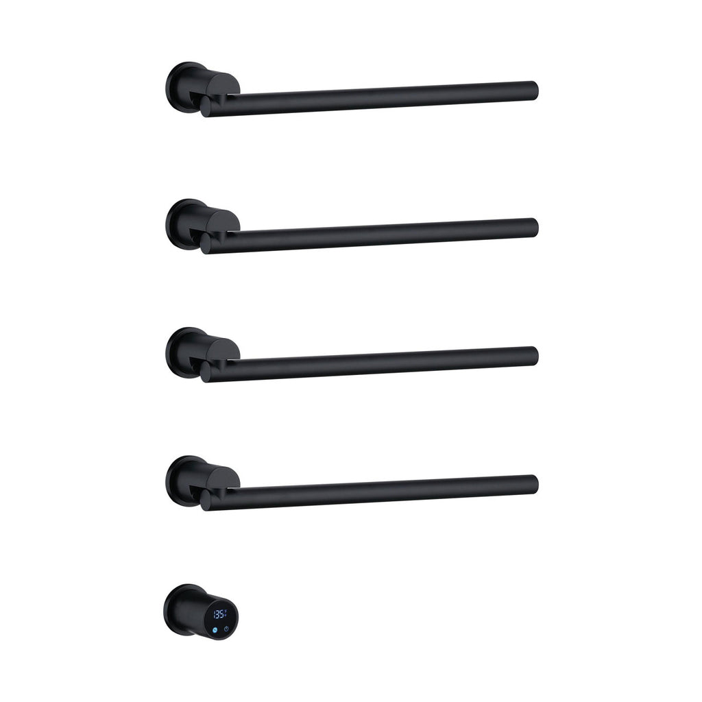 Bathroom 180 Degree Rotating Smart Constant Temperature Electric Towel Rack LS035 - Black