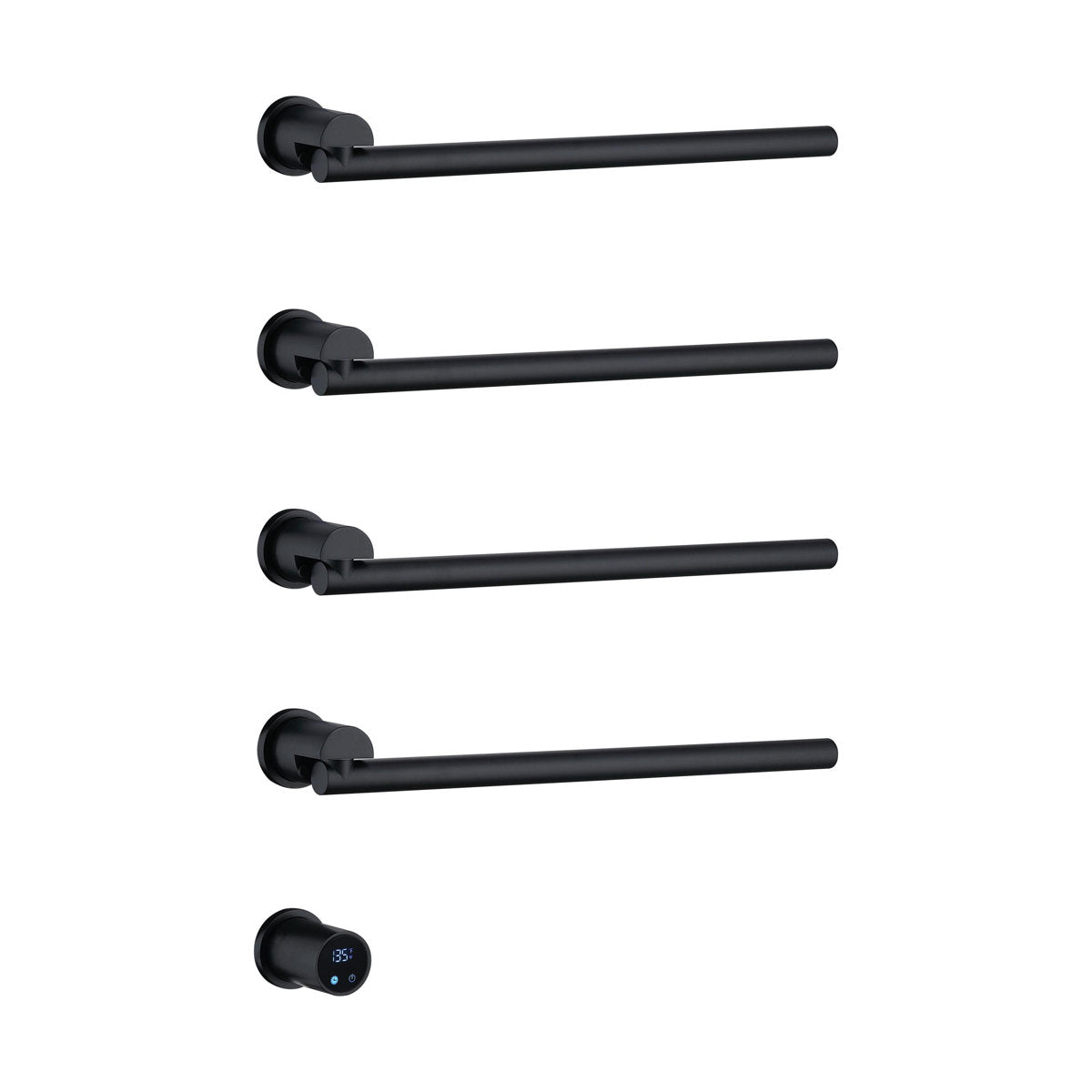 Bathroom 180 Degree Rotating Smart Constant Temperature Electric Towel Rack LS035 - Black