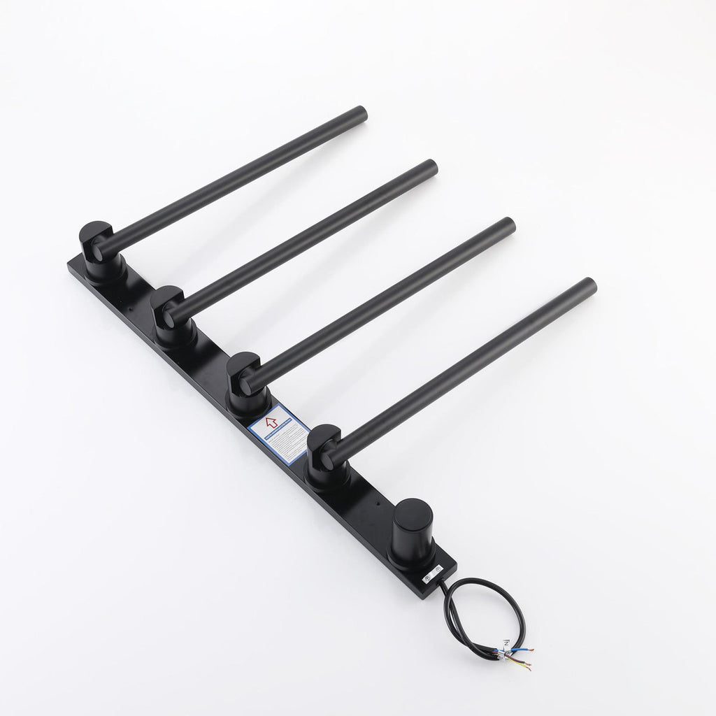 Bathroom 180 Degree Rotating Smart Constant Temperature Electric Towel Rack LS035 - Black