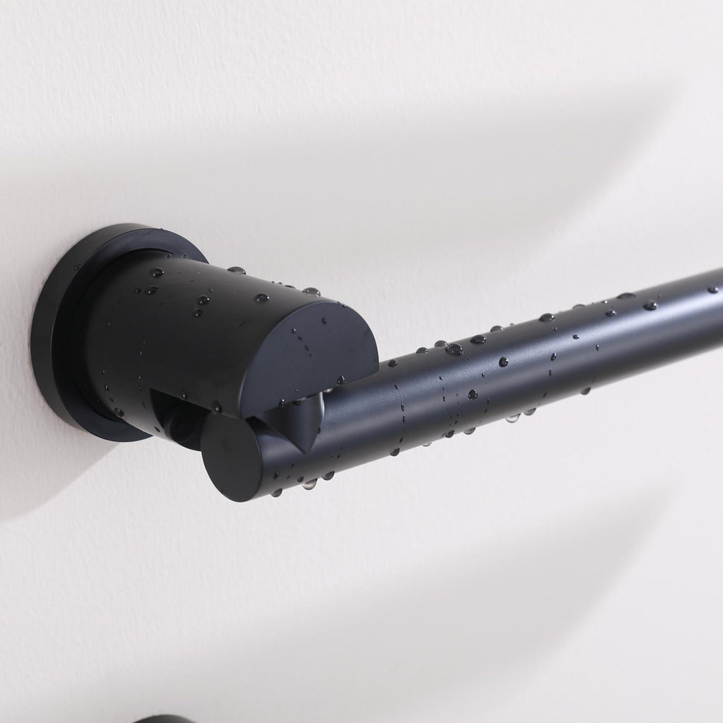 Bathroom 180 Degree Rotating Smart Constant Temperature Electric Towel Rack LS035 - Black
