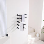 Bathroom 180 Degree Rotating Smart Constant Temperature Electric Towel Rack LS035 - Black
