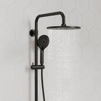 Wall Mount Pressure-Balanced Shower System,10" Rainfall Shower Head with Slider Bar Handheld Spray SFS-1098-BK10 - Matte Black
