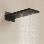 22" Waterfall & Rainfall Shower System with Adjustable Slide Bar Handheld Shower and Pressure-Balanced Valve SFS-1010-BK22 - Matte Black