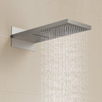 22" Waterfall & Rainfall Shower System with Adjustable Slide Bar Handheld Shower and Pressure-Balanced Valve SFS-1010-NK22 - Brushed Nickel