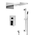 22" Waterfall & Rainfall Shower System with Adjustable Slide Bar Handheld Shower and Pressure-Balanced Valve SFS-1010-CH22 - Chrome
