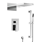 22" Waterfall & Rainfall Shower System with Adjustable Slide Bar Handheld Shower and Pressure-Balanced Valve SFS-1010-CH22 - Chrome