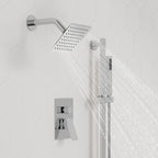 Wall Mount High-Pressure Rainfall Shower Faucet, Dual Showerheads System with Handheld Shower SFS-1059-CH10 - Chrome