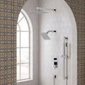 Wall Mount High-Pressure Rainfall Shower Faucet, Dual Showerheads System with Handheld Shower SFS-1059-CH10 - Chrome