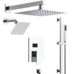 Wall Mount High-Pressure Rainfall Shower Faucet, Dual Showerheads System with Handheld Shower SFS-1059-CH10 - Chrome