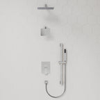 Wall Mount High-Pressure Rainfall Shower Faucet, Dual Showerheads System with Handheld Shower SFS-1059-CH10 - Chrome