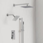 Wall Mount High-Pressure Rainfall Shower Faucet, Dual Showerheads System with Handheld Shower SFS-1059-CH10 - Chrome
