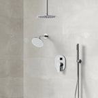 Ceiling Mount High-Pressure Rainfall Shower Faucet, Dual Showerheads System with Rough-in Valve, Handheld Shower SFS-1057-CH10 - Chrome