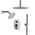 Ceiling Mount High-Pressure Rainfall Shower Faucet, Dual Showerheads System with Rough-in Valve, Handheld Shower SFS-1057-CH10 - Chrome