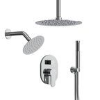 Ceiling Mount High-Pressure Rainfall Shower Faucet, Dual Showerheads System with Rough-in Valve, Handheld Shower SFS-1057-CH10 - Chrome