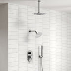 Ceiling Mount High-Pressure Rainfall Shower Faucet, Dual Showerheads System with Rough-in Valve, Handheld Shower SFS-1057-CH10 - Chrome
