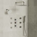 Thermostatic Dual Showerheads System, Wall Mount 12" High-Pressure Rainfall Shower Faucet with Handheld Spray and Body Jet SFS-1017-CH12 - Chrome