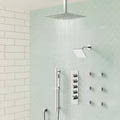 Ceiling Mount 16" High-Pressure Rainfall Shower Faucet, Dual Rainfall Shower Head System with Thermostatic Valve SFS-1031-CH16 - Chrome