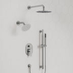 PressureBalanced Shower System, 10" Rainfall Dual Showerheads with Handheld Shower SFS-1058-CH10 - Chrome