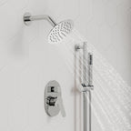 PressureBalanced Shower System, 10" Rainfall Dual Showerheads with Handheld Shower SFS-1058-CH10 - Chrome